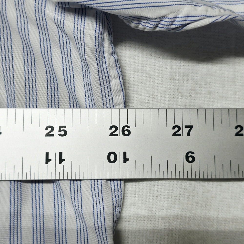 Turnbull & Asser Dress Shirt Men 17.5 Blue White Stripe Neiman Marcus England - Picture 4 of 10